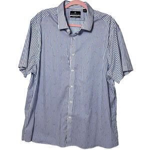 Hart Schaffner Marx Shirt Mens Size XXL Blue Flamingo Resort Hawaiian Beach